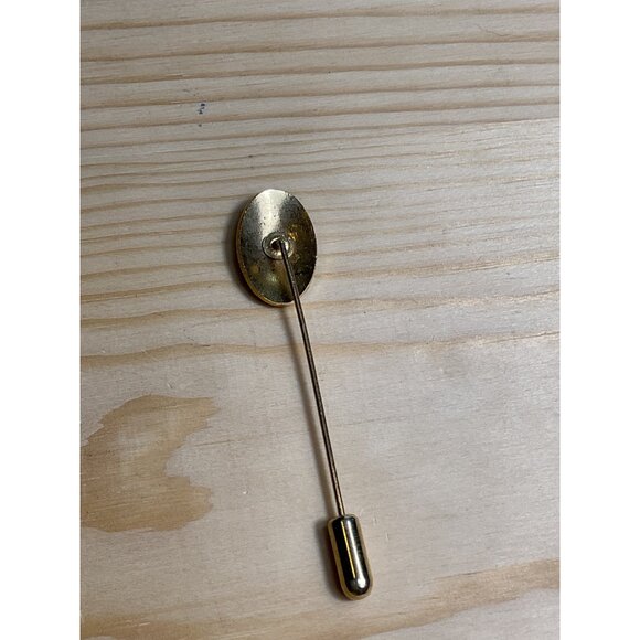 Vintage Gold Tone Lily Enamel Lapel Stick Pin - Picture 4 of 5